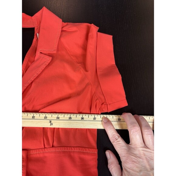 Maeve Anthropologie Shirt Dress Red 10 Cut Out Back Collared Maxi - Picture 8 of 12